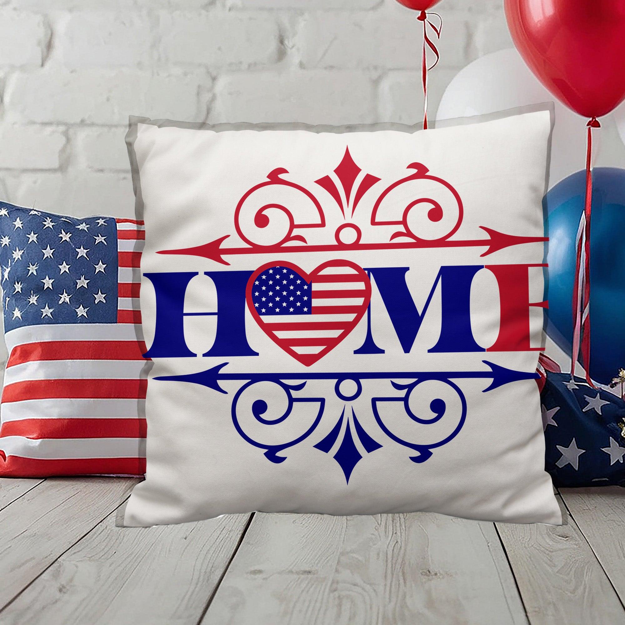 Patriotic Home Comfy Indoor-Outdoor Pillow - Mallard Moon Gift Shop