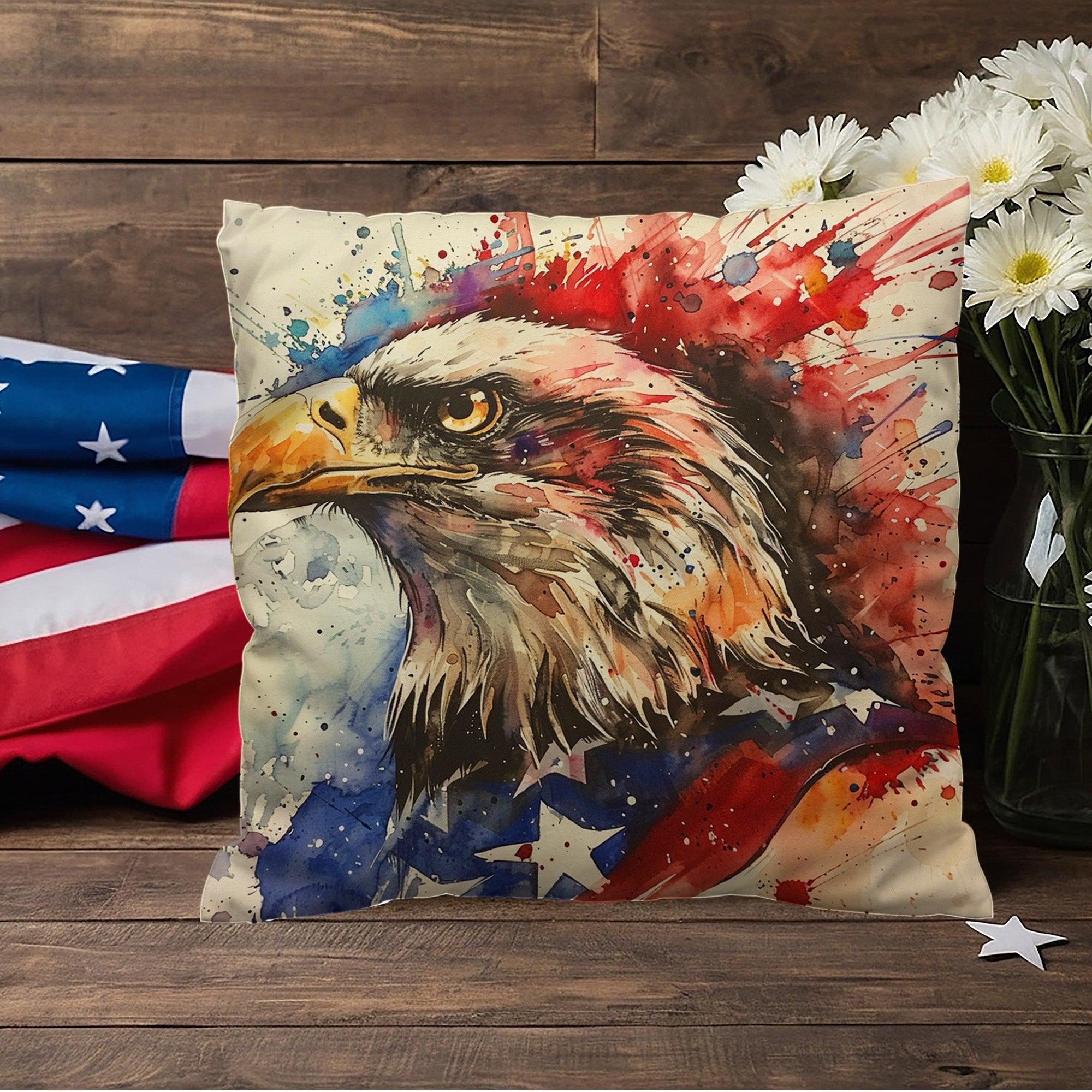 Patriotic Eagle Home Decor Indoor-Outdoor Pillow - Mallard Moon Gift Shop