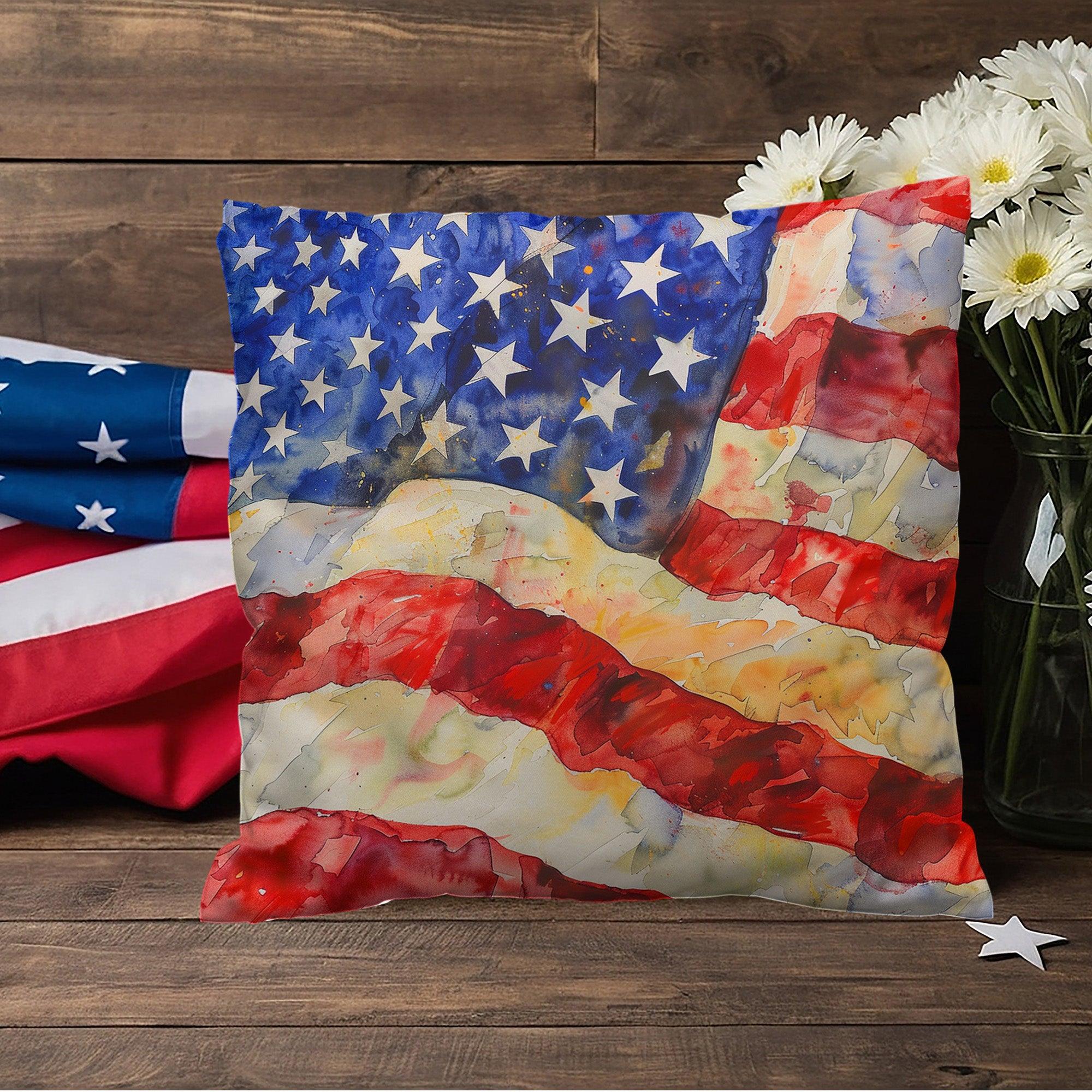 Old Glory American Flag Patriotic Indoor-Outdoor Home Decor Pillow - Mallard Moon Gift Shop