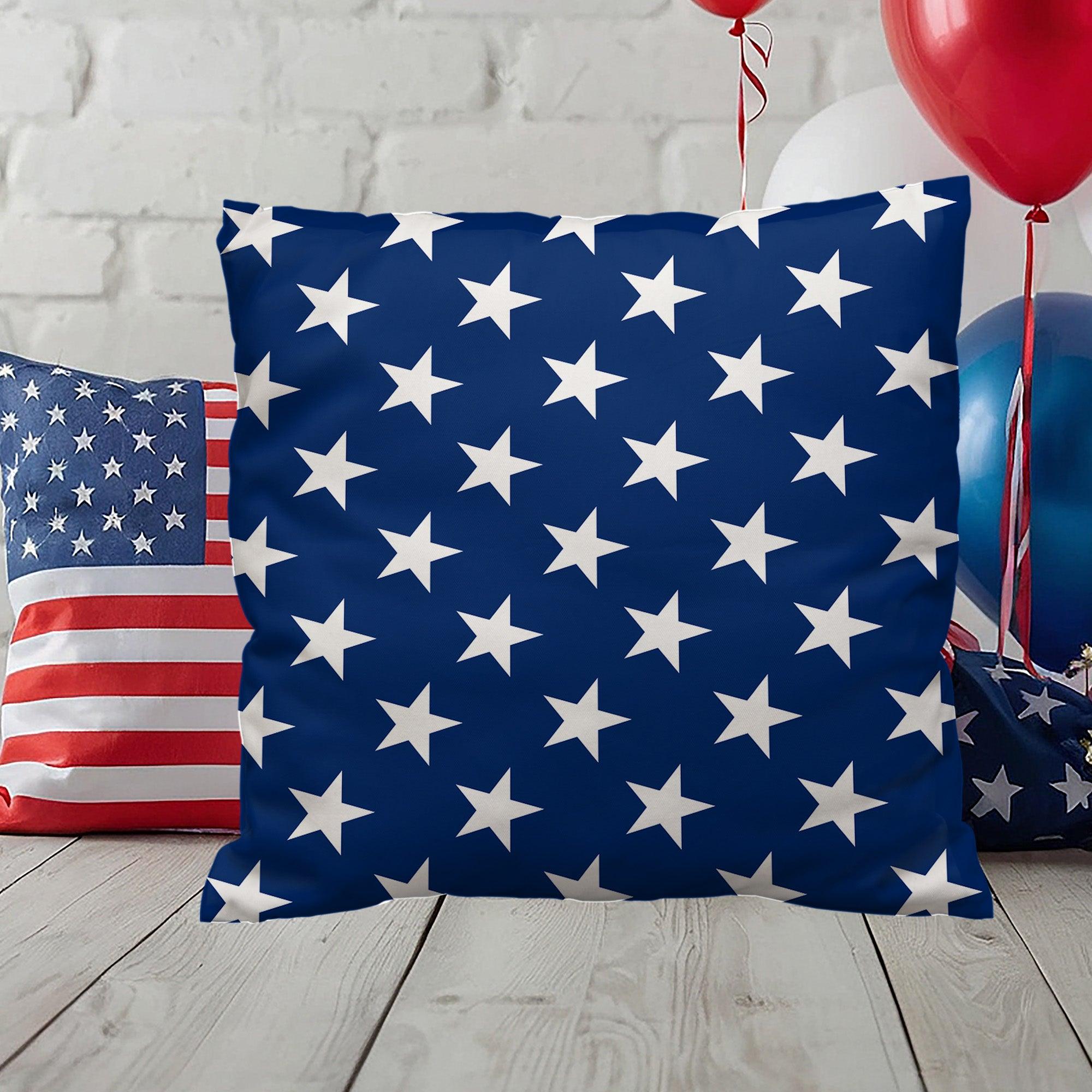 American Flag Stars and Stripes Patriotic Indoor-Outdoor Pillow - Mallard Moon Gift Shop