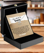 Apology Gift for Girlfriend, Wife, Soulmate - Sorry, Don't Keep Me Apart - Love Dancing Heart Pendant Necklace