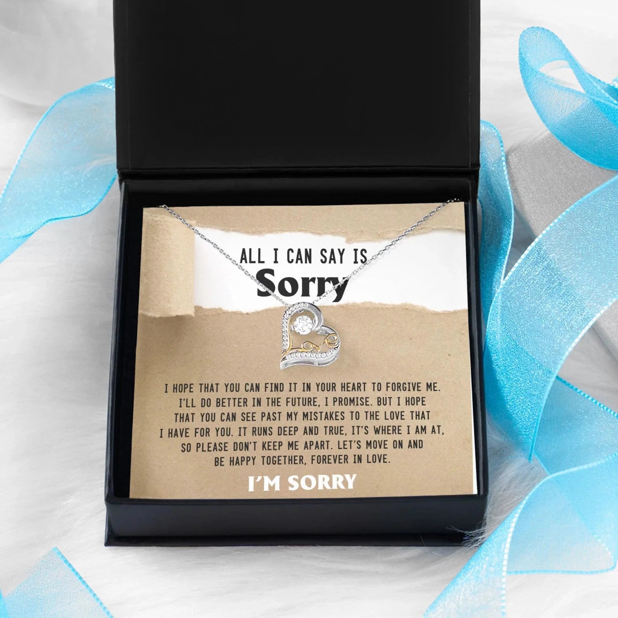 Apology Gift for Girlfriend, Wife, Soulmate - Sorry, Don't Keep Me Apart - Love Dancing Heart Pendant Necklace