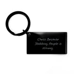 Funny Chess Keychain Gifts from Friends for Men's Birthday Unique Present Ideas, 'Chess Because Stabbing People Is Wrong.' Engraved Stainless Steel Keychain, Perfect for Chess Enthusiasts