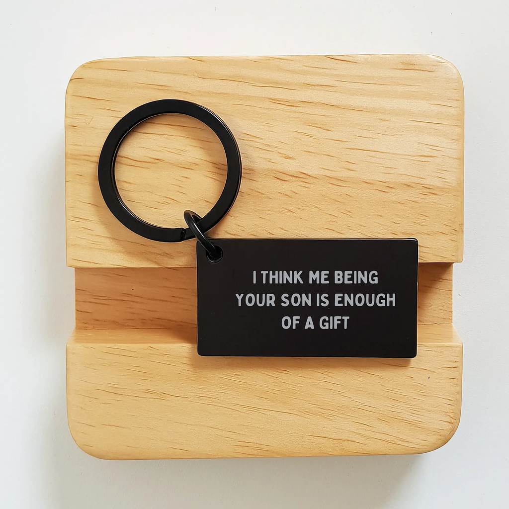 Son Keepsake Keychain Birthday Gift for Him Heartfelt Engraved Message - Image 2