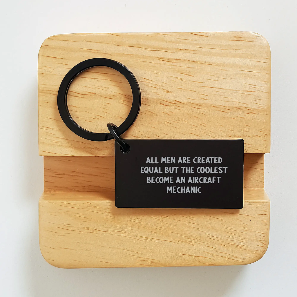 Birthday Gift Keychain for Her Aircraft Mechanic Quote Present Stainless - Image 2