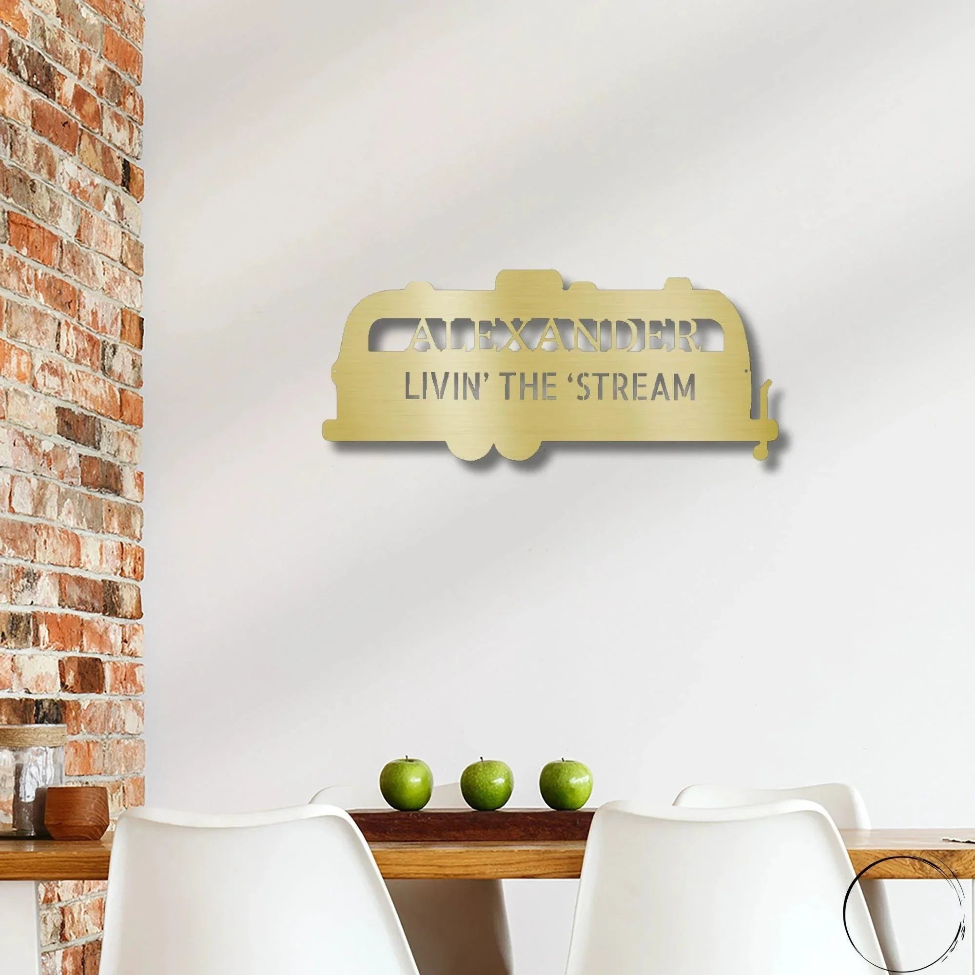 Airstream RV Custom Text Monogram Wall Sign Metal Art