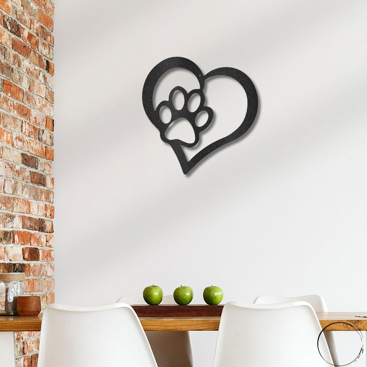 Puppy Love Paw Print Metal Art Wall Sign - Mallard Moon Gift Shop
