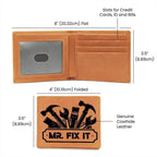 Leather Wallet - Mr. Fixit - Gift for Dad Husband Grandfather DIY Guy