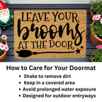 Leave Your Brooms at the Door Halloween Doormat – Funny Witch Outdoor Mat
