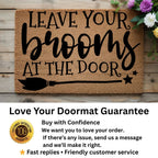 Leave Your Brooms at the Door Halloween Doormat – Funny Witch Outdoor Mat