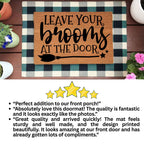 Leave Your Brooms at the Door Halloween Doormat – Funny Witch Outdoor Mat