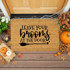 Leave Your Brooms at the Door Halloween Doormat – Funny Witch Outdoor Mat