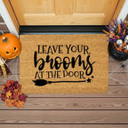 Leave Your Brooms at the Door Halloween Doormat – Funny Witch Outdoor Mat