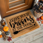 Leave Your Brooms at the Door Halloween Doormat – Funny Witch Outdoor Mat