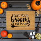 Leave Your Brooms at the Door Halloween Doormat – Funny Witch Outdoor Mat