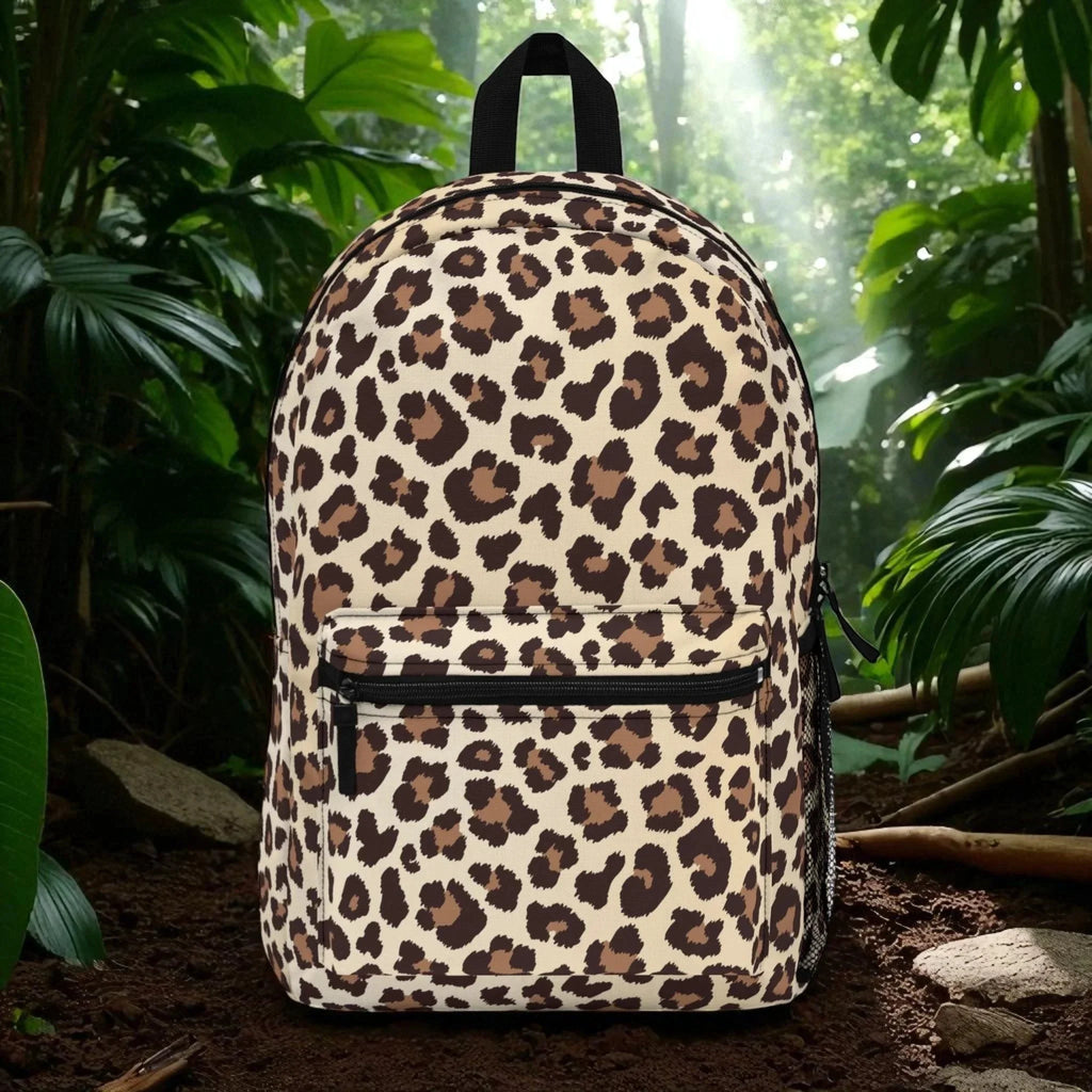 Leopard Print Backpack – Stylish Animal Print Bag for School, Travel, or Everyday Use – Lightweight & Waterproof
