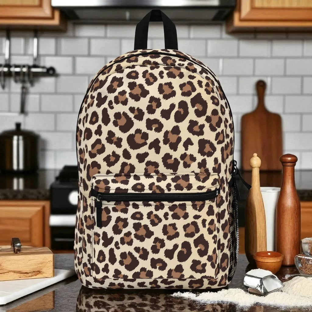 Leopard Print Backpack – Stylish Animal Print Bag for School, Travel, or Everyday Use – Lightweight & Waterproof