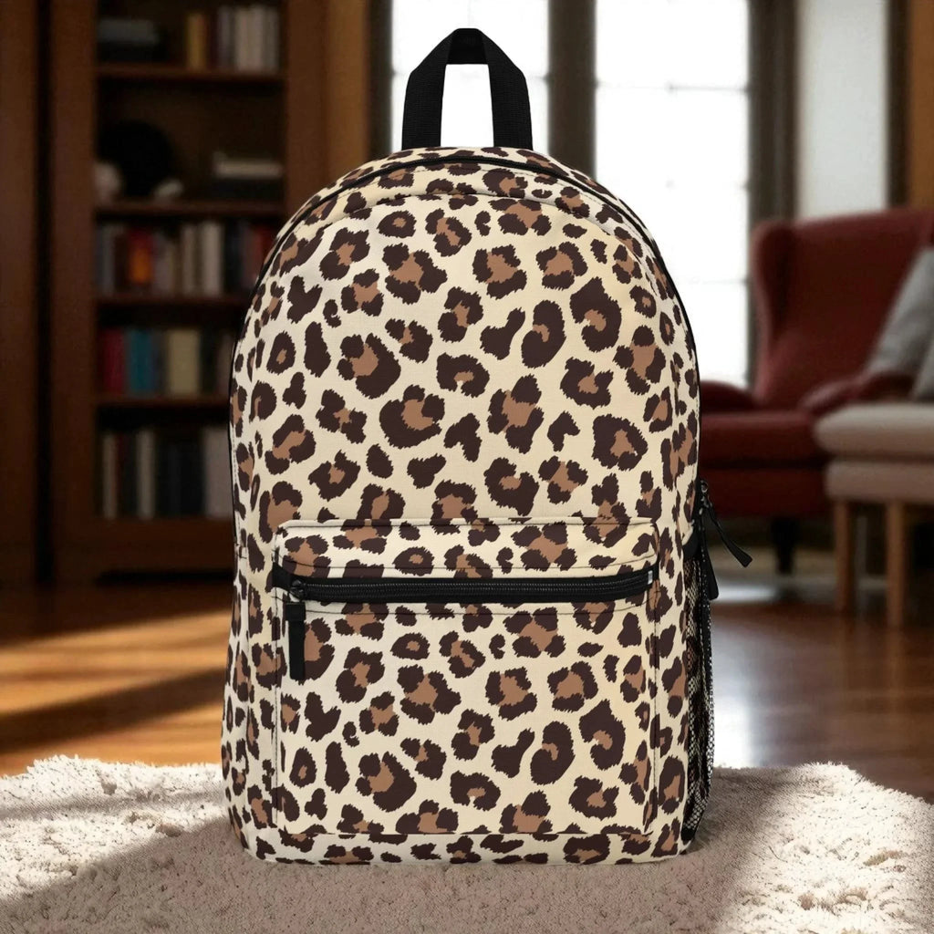 Leopard Print Backpack – Stylish Animal Print Bag for School, Travel, or Everyday Use – Lightweight & Waterproof