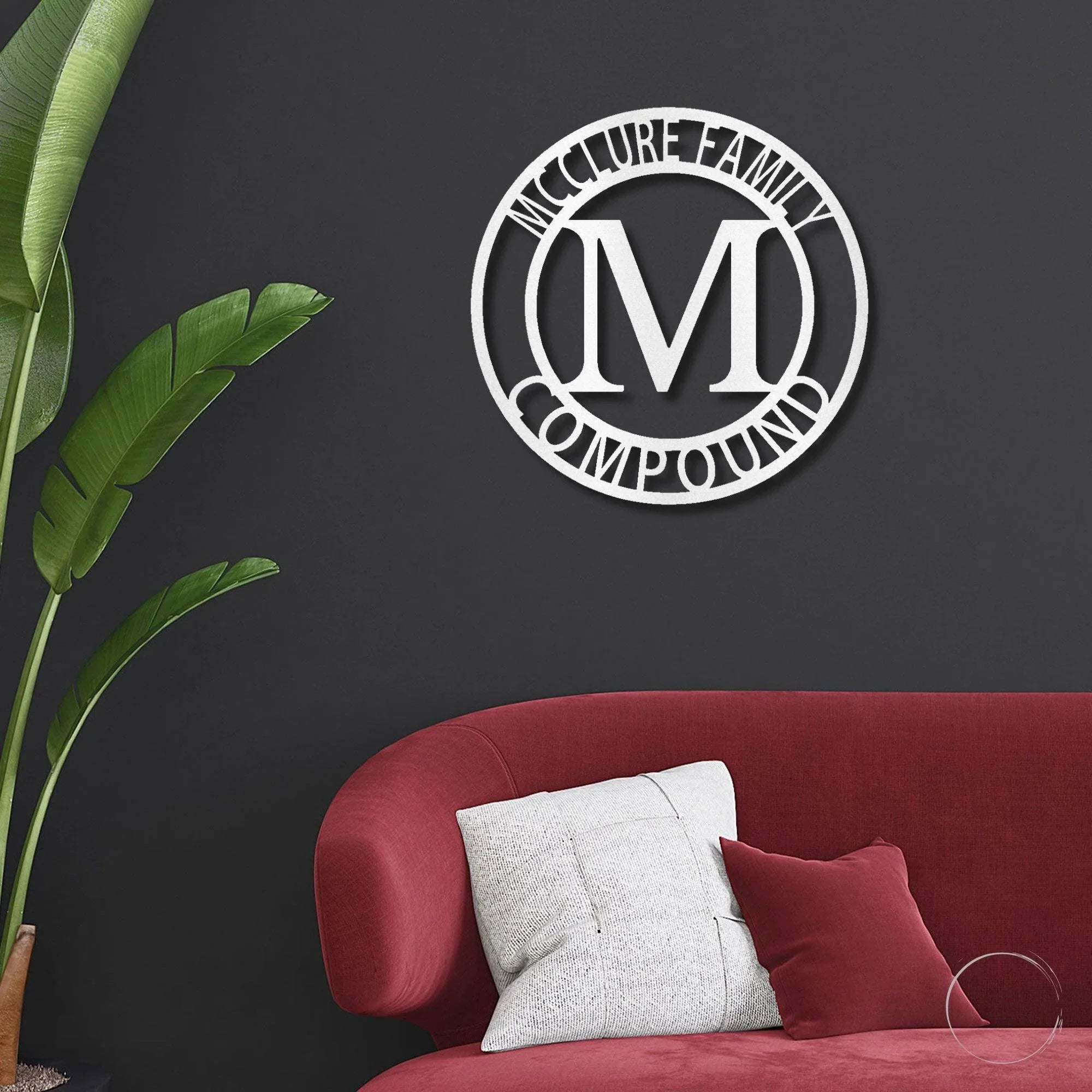 Letter Family Name Personalized Indoor Outdoor Steel Wall Sign Art