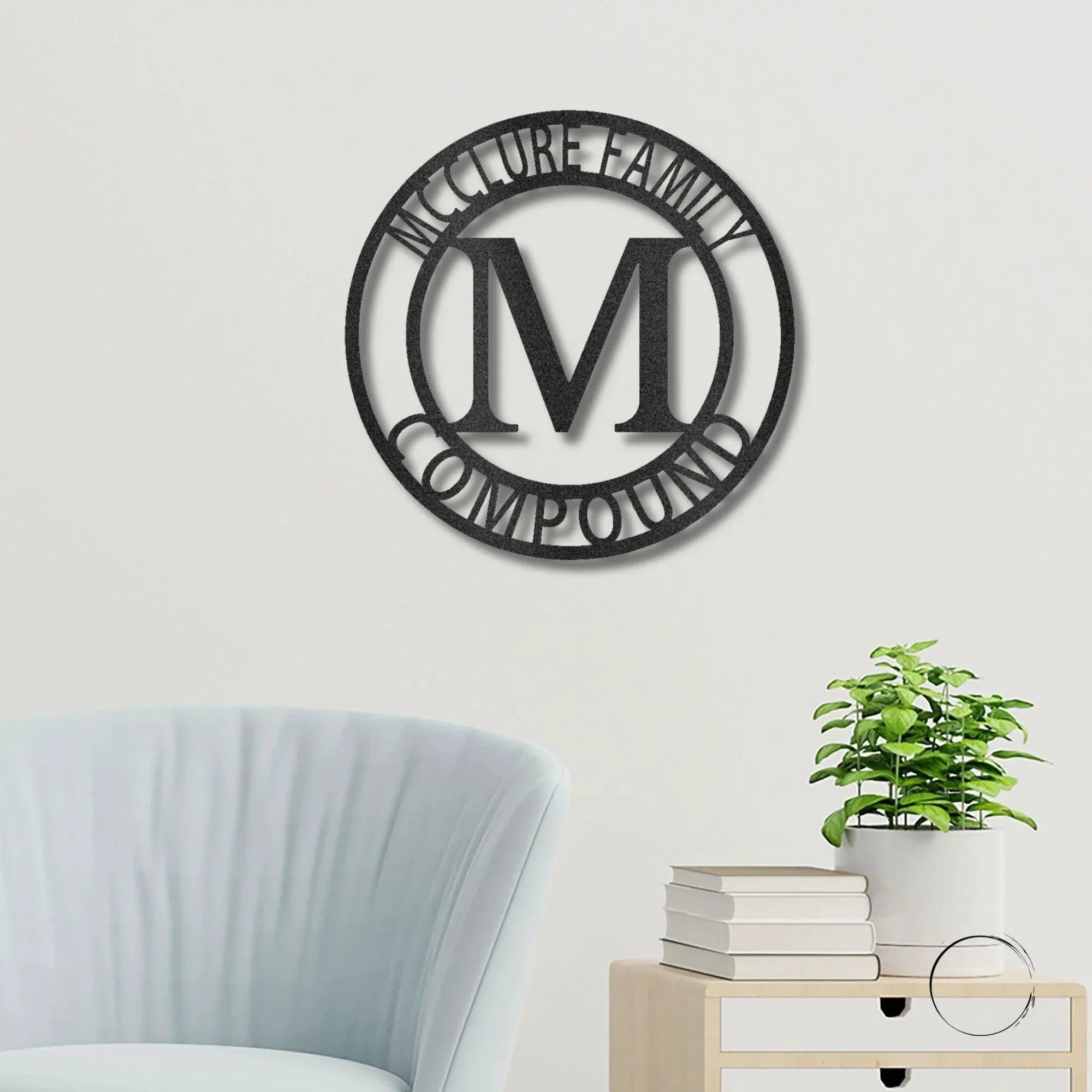 Letter Family Name Personalized Indoor Outdoor Steel Wall Sign Art