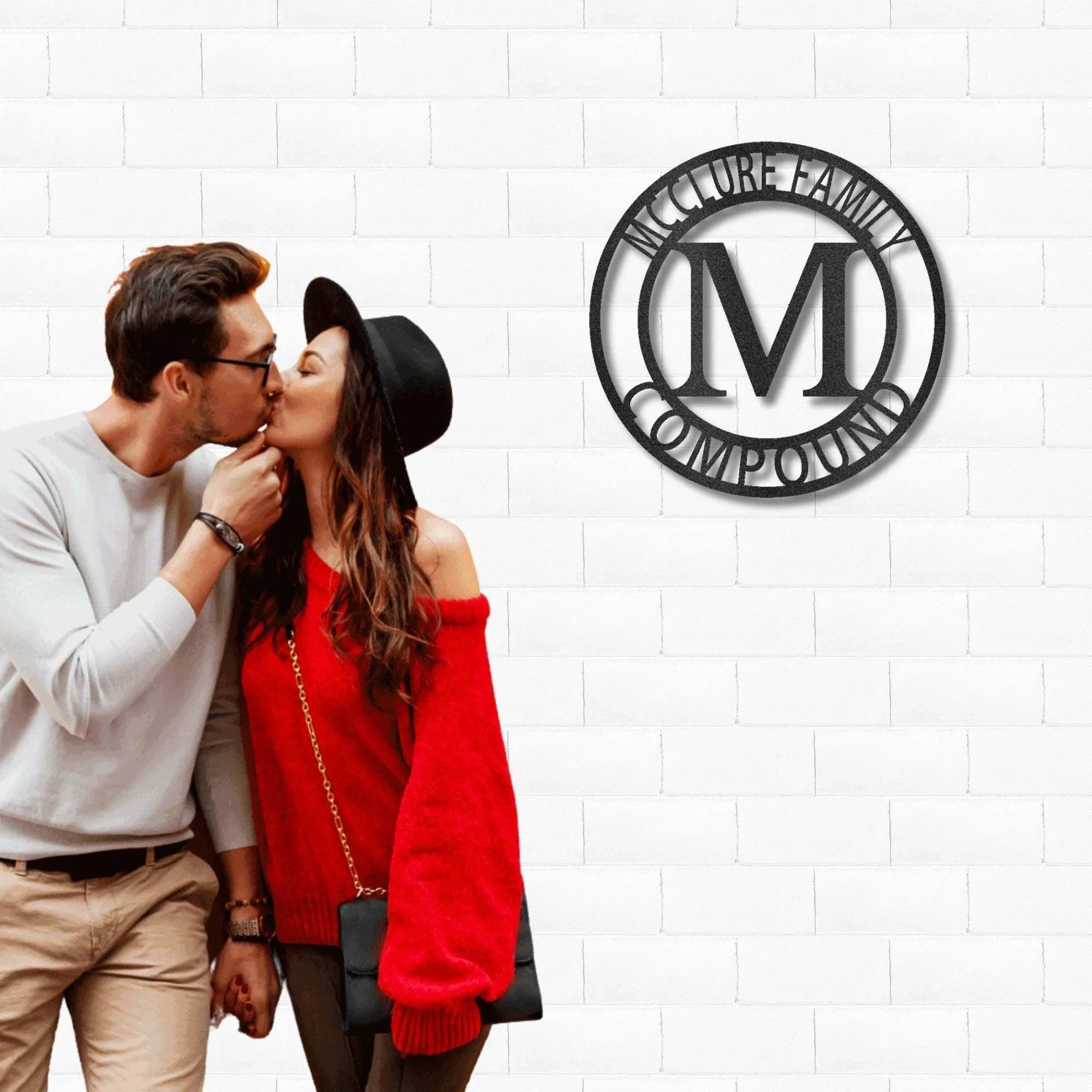 Letter Family Name Personalized Indoor Outdoor Steel Wall Sign Art