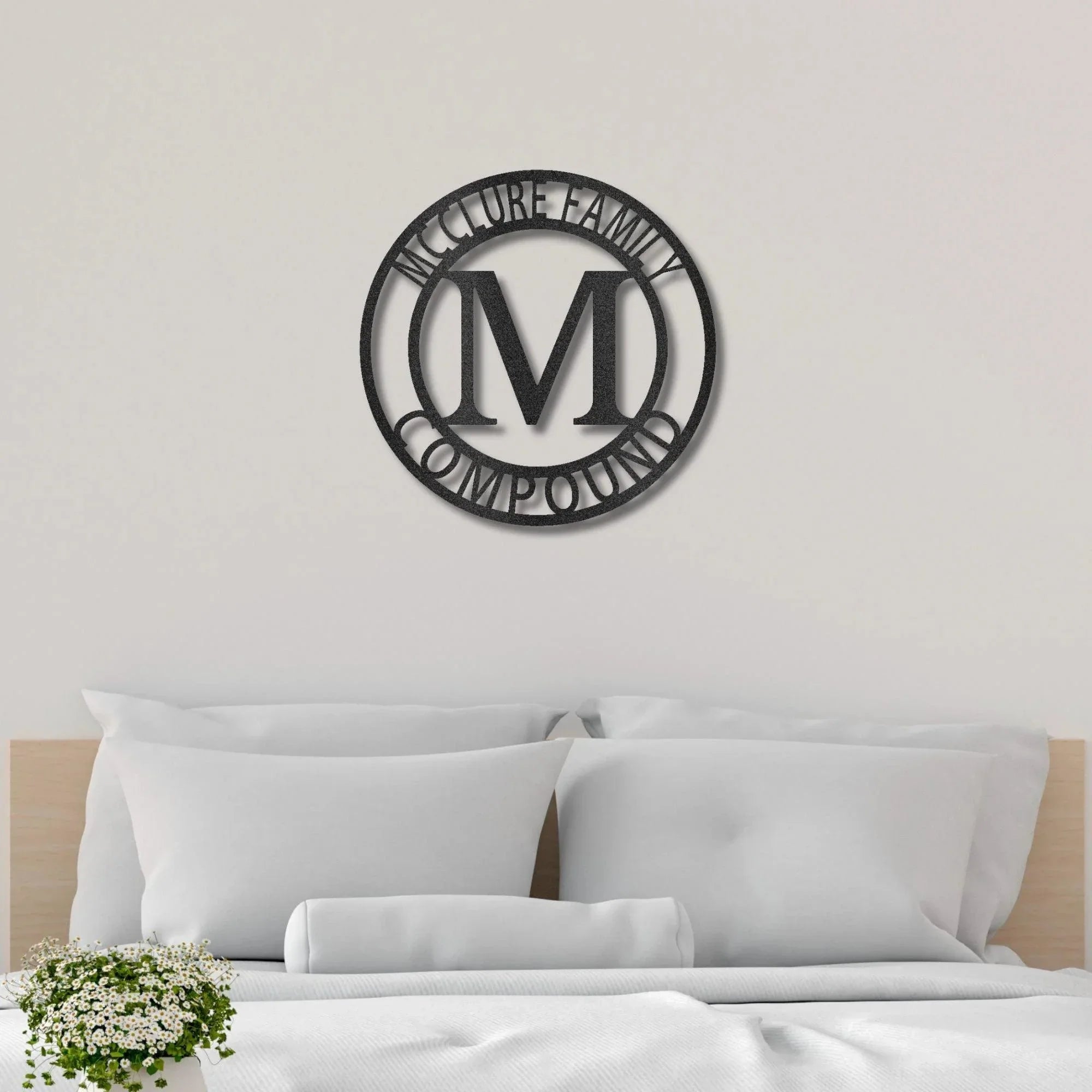 Letter Family Name Personalized Indoor Outdoor Steel Wall Sign Art