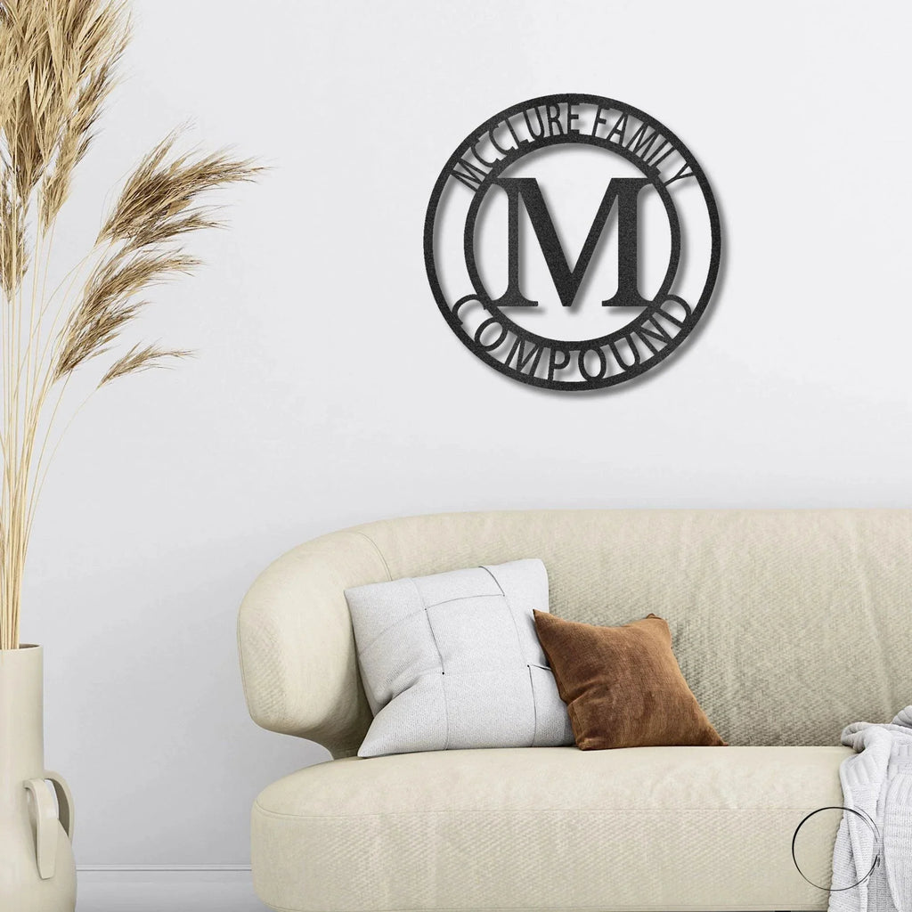 Letter Family Name Personalized Indoor Outdoor Steel Wall Sign Art