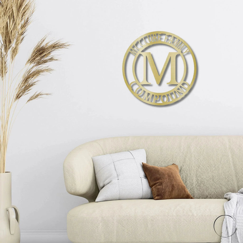 Letter Family Name Personalized Indoor Outdoor Steel Wall Sign Art