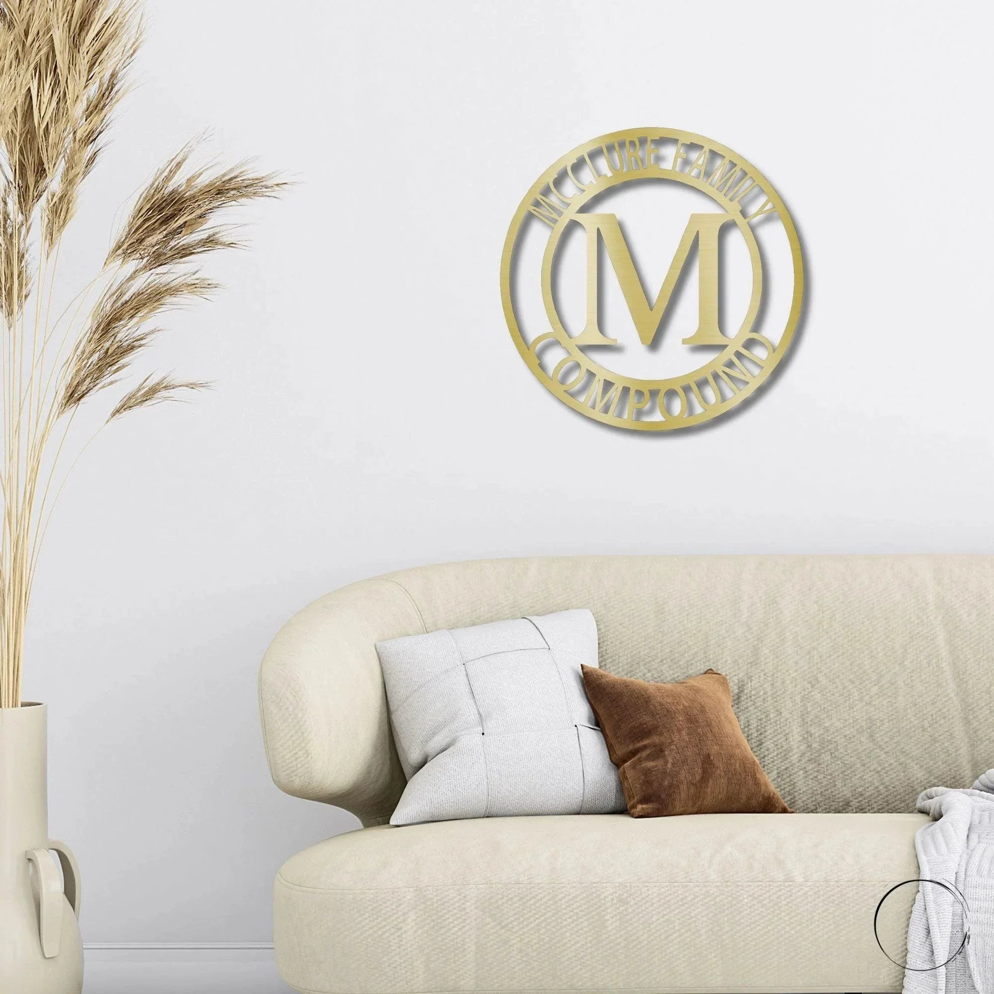 Letter Family Name Personalized Indoor Outdoor Steel Wall Sign Art
