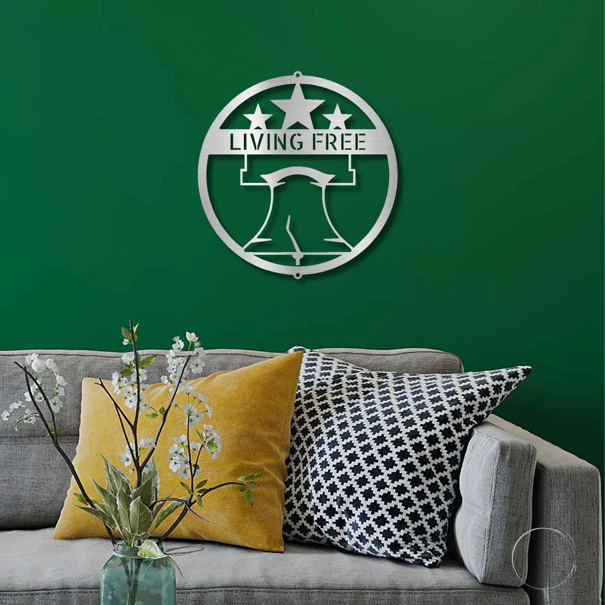 Liberty Bell Metal Personalized Wall Sign – Patriotic Steel Wall Art – Indoor/Outdoor American Decor – Made in USA