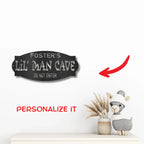 Lil Man Cave Personalized Name Indoor Outdoor Steel Wall Sign Metal Art Boy Room Decoration