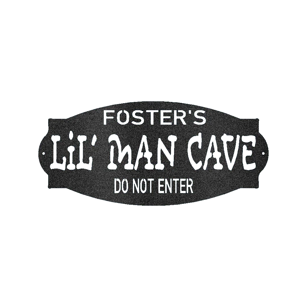 Lil Man Cave Personalized Name Indoor Outdoor Steel Wall Sign Metal Art Boy Room Decoration