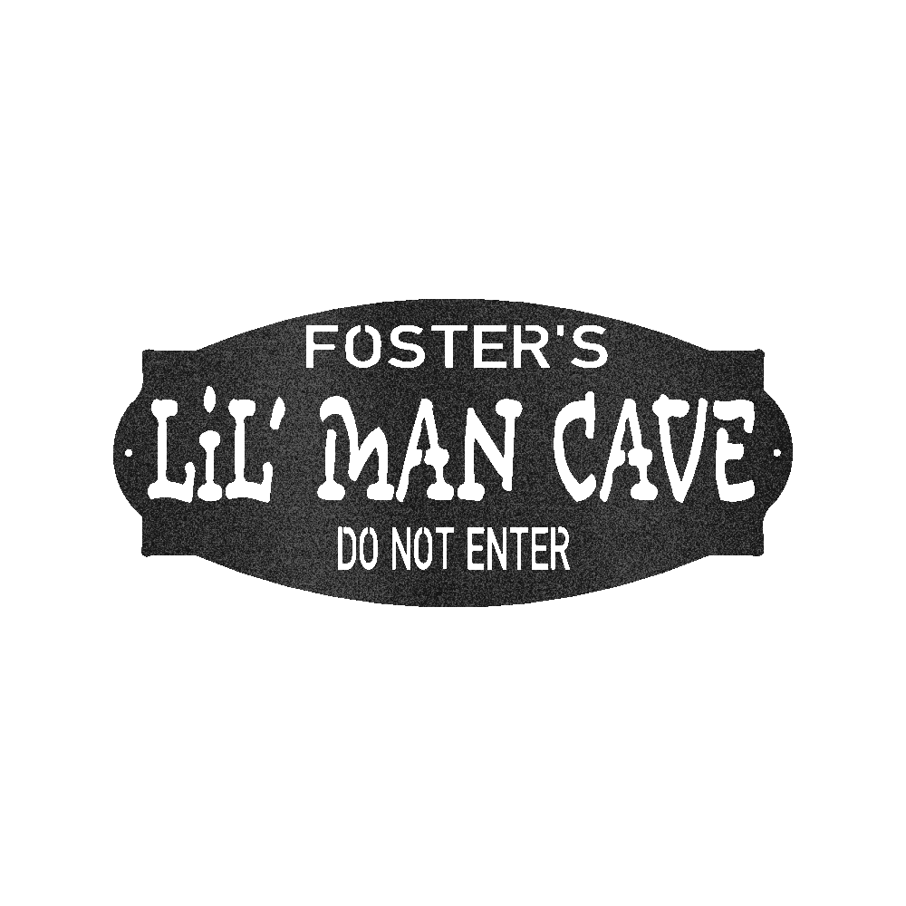 Lil Man Cave Personalized Name Indoor Outdoor Steel Wall Sign Metal Art Boy Room Decoration - Mallard Moon Gift Shop