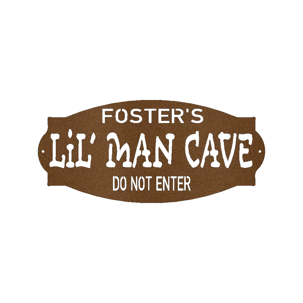 Lil Man Cave Personalized Name Indoor Outdoor Steel Wall Sign Metal Art Boy Room Decoration
