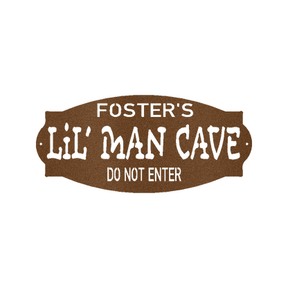 Lil Man Cave Personalized Name Indoor Outdoor Steel Wall Sign Metal Art Boy Room Decoration - Mallard Moon Gift Shop