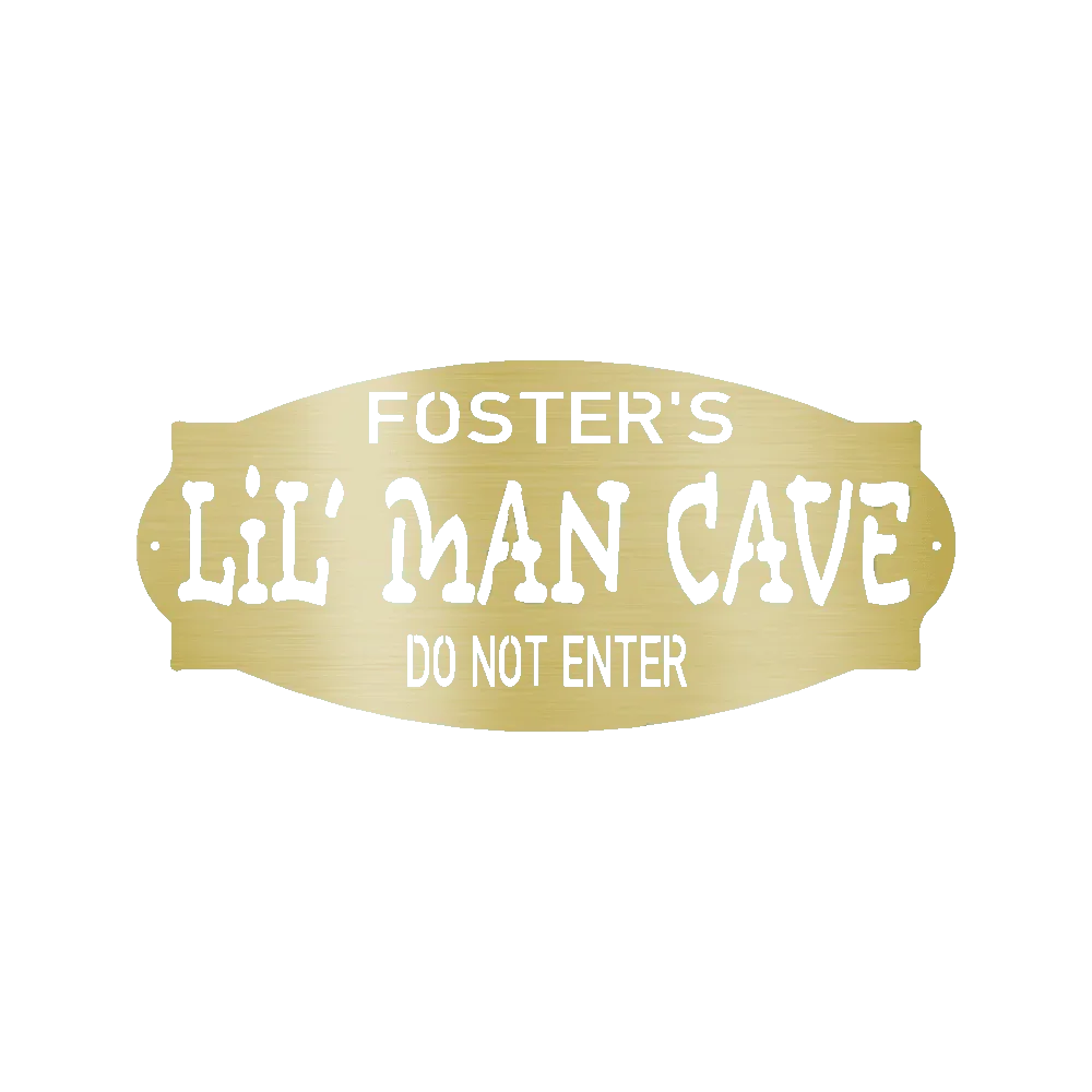 Lil Man Cave Personalized Name Indoor Outdoor Steel Wall Sign Metal Art Boy Room Decoration
