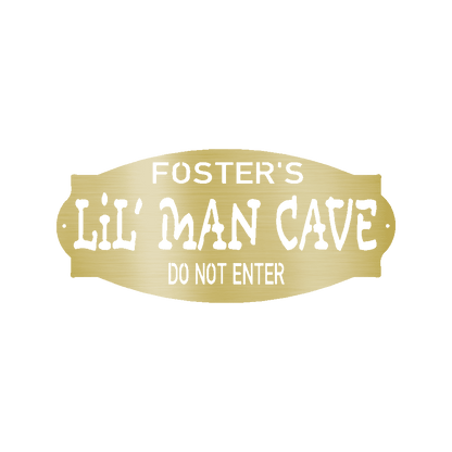 Lil Man Cave Personalized Name Indoor Outdoor Steel Wall Sign Metal Art Boy Room Decoration - Mallard Moon Gift Shop