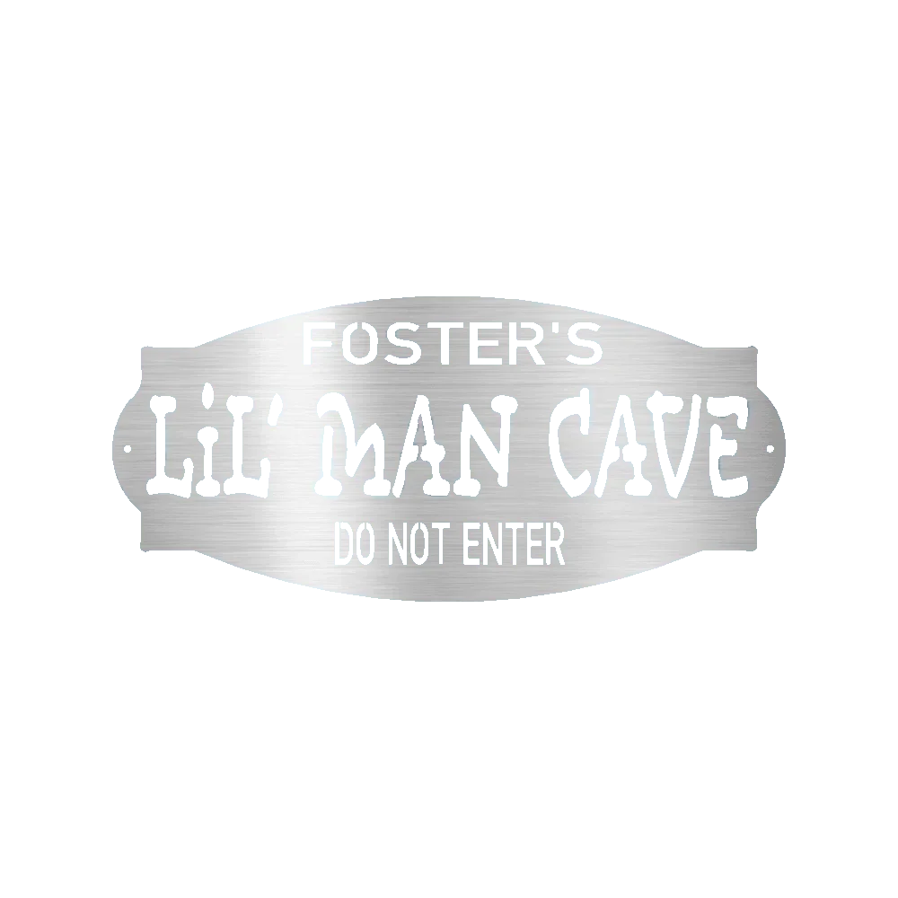 Lil Man Cave Personalized Name Indoor Outdoor Steel Wall Sign Metal Art Boy Room Decoration