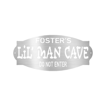Lil Man Cave Personalized Name Indoor Outdoor Steel Wall Sign Metal Art Boy Room Decoration - Mallard Moon Gift Shop