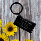 Little Brother Engraved Keychain, Motivational Birthday Gifts To My Little Brother Life is learning to dance in the rain, . I'm always with you