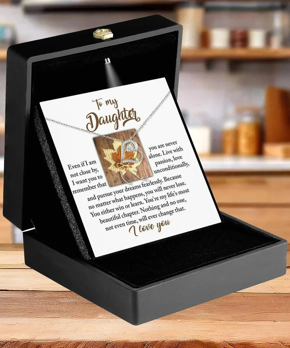 Daughter Birthday, Graduation, Christmas Inspirational Gift - Live With Passion - Love Dancing Heart Pendant Necklace