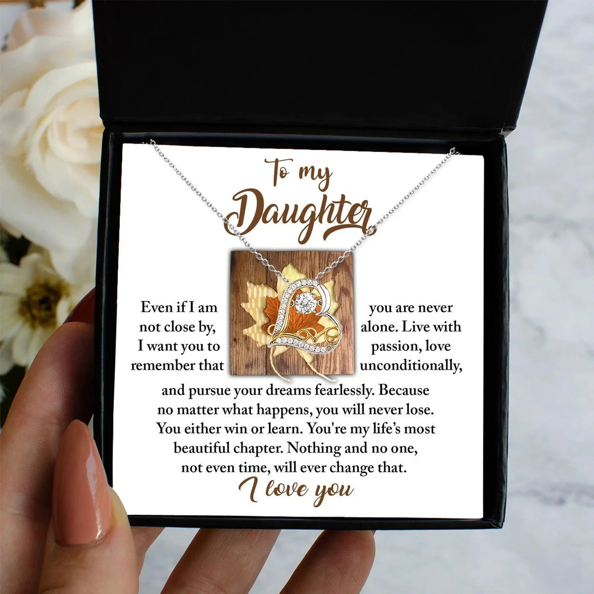Daughter Birthday, Graduation, Christmas Inspirational Gift - Live With Passion - Love Dancing Heart Pendant Necklace