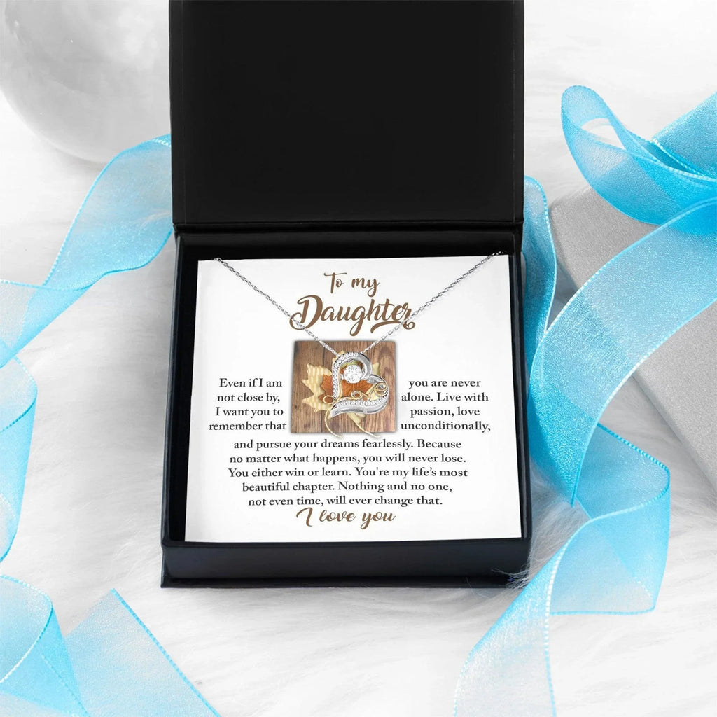 Daughter Birthday, Graduation, Christmas Inspirational Gift - Live With Passion - Love Dancing Heart Pendant Necklace
