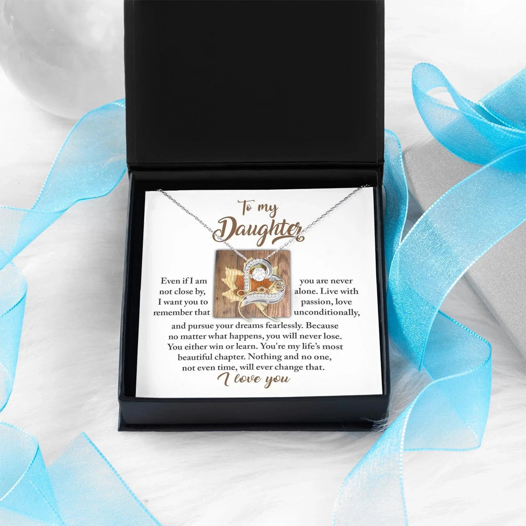 Daughter Birthday, Graduation, Christmas Inspirational Gift - Live With Passion - Love Dancing Heart Pendant Necklace