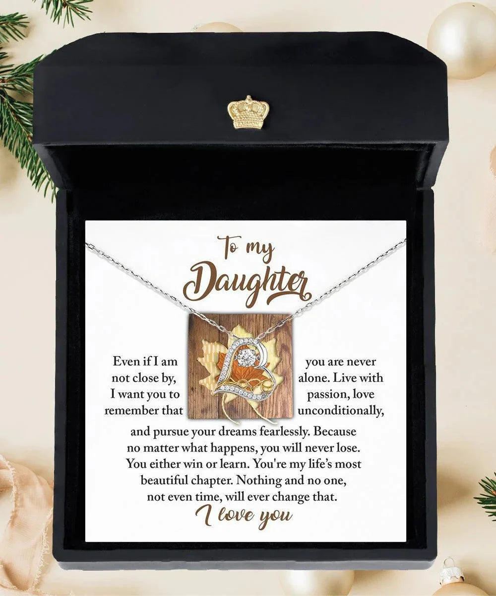 Daughter Birthday, Graduation, Christmas Inspirational Gift - Live With Passion - Love Dancing Heart Pendant Necklace