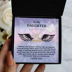 Daughter Gift for Birthday, Christmas, Graduation - Brave And Strong - Love Dancing Heart Pendant Necklace