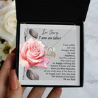 Apology Gift for Her - I'm Sorry I am an Idiot - Love Dancing Heart Pendant Necklace