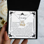 Apology Gift - I'm Sorry, No Excuse, Another Chance - Love Dancing Heart Pendant Necklace