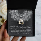Maid of Honor Wedding Proposal Gift - Partner In Crime - Love Dancing Heart Pendant Necklace