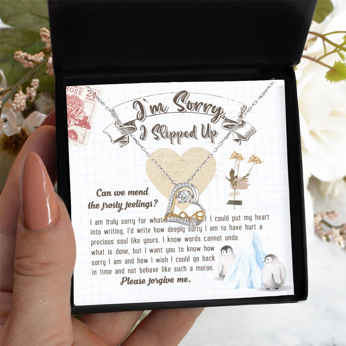 Apology Gift for Girlfriend, Wife, Soulmate - Sorry, Precious Soul - Love Dancing Heart Pendant Necklace - Mallard Moon Gift Shop